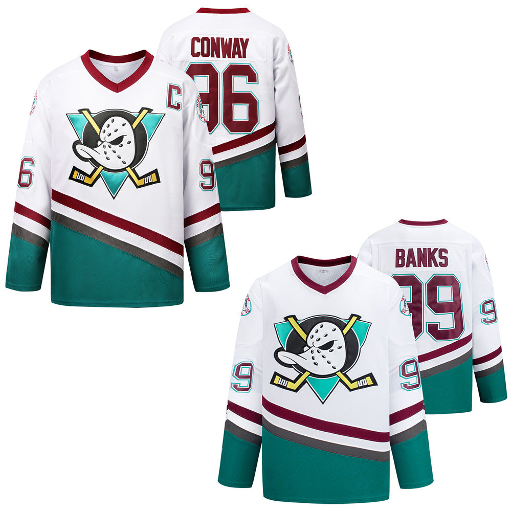 Mighty Ducks Movie Ice Hockey Jersey White