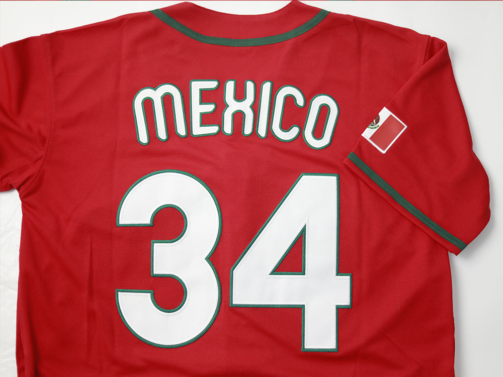 Mexico #34 #7 Button Down Hip Hop Baseball Jersey